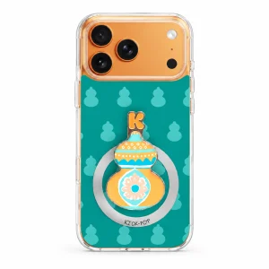 Floral Stand / Turquoise Gourd — back view on a white background. AI styling visualization.