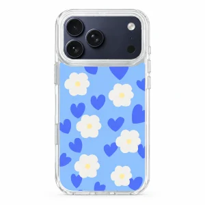 Powder Print / Cornflower Hearts — back view on a white background. AI styling visualization.