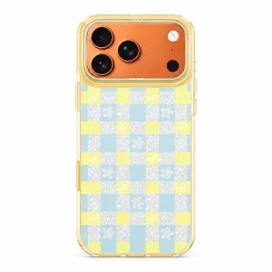 Powder Print / Lemon Plaid — back view on a white background. AI styling visualization.
