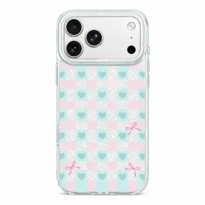 Powder Print / Mint Pink Check — back view on a white background. AI styling visualization.