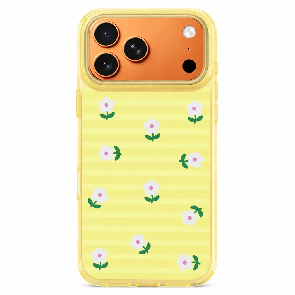 Powder Print / Lemon Flower Stripe — back view on a white background. AI styling visualization.