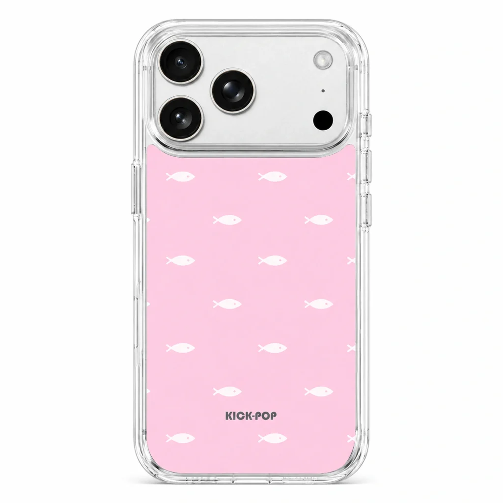 Transparent Print / Pink Dash — back view on a white background. AI styling visualization.