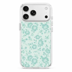Transparent Print / Aqua Floral — back view on a white background. AI styling visualization.