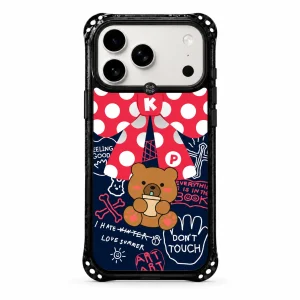 Sparkle / Red Bow Bear — back view on a white background. AI styling visualization.