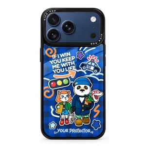 Glossy Graphic / Arcade Crew — back view on a white background. AI styling visualization.