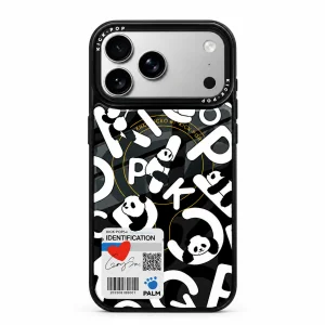 Glossy Graphic / Panda Type — back view on a white background. AI styling visualization.