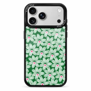 Glossy Graphic / Green Daisy — back view on a white background. AI styling visualization.