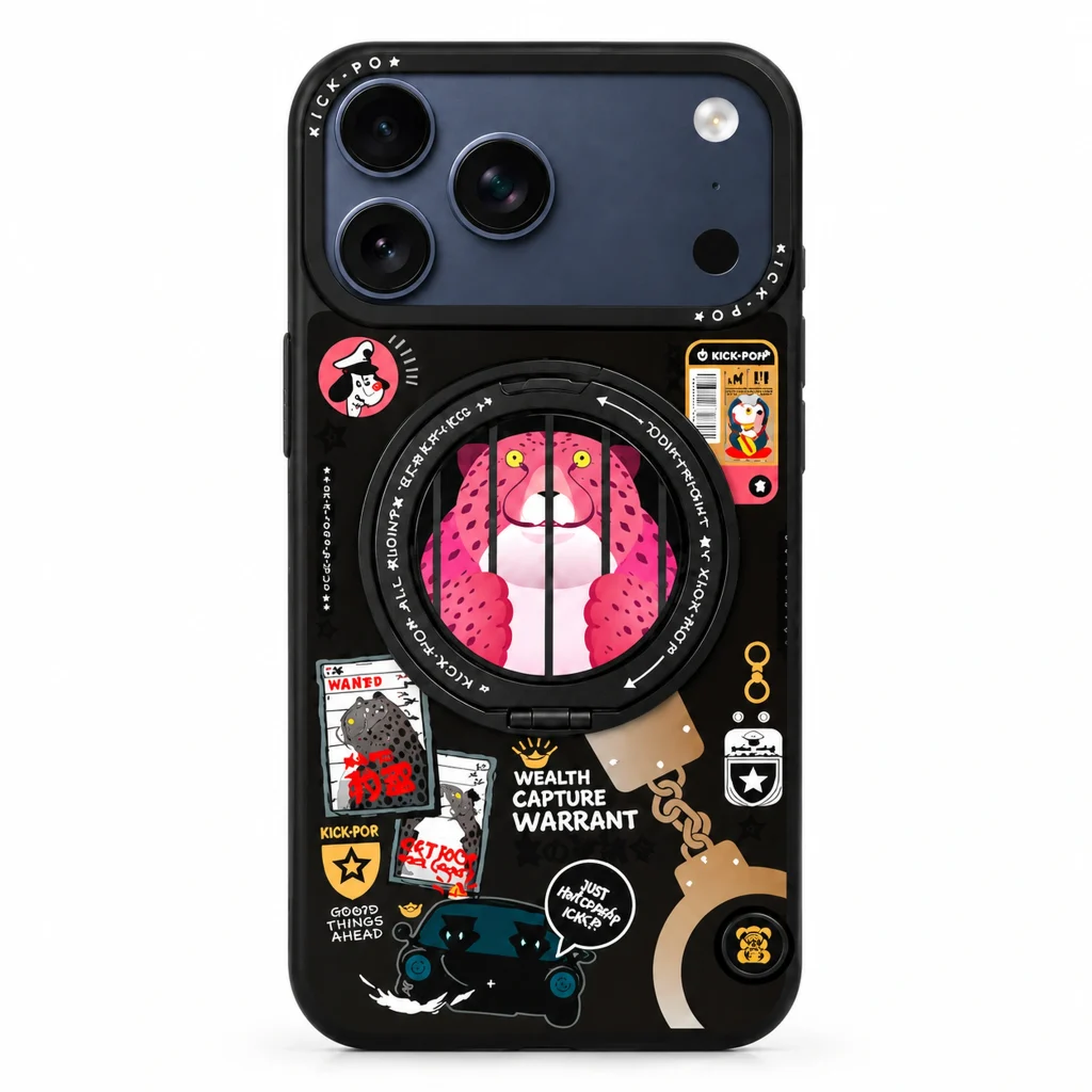 Rotating Ring / Pink Leopard Capture — back view on a white background. AI styling visualization.