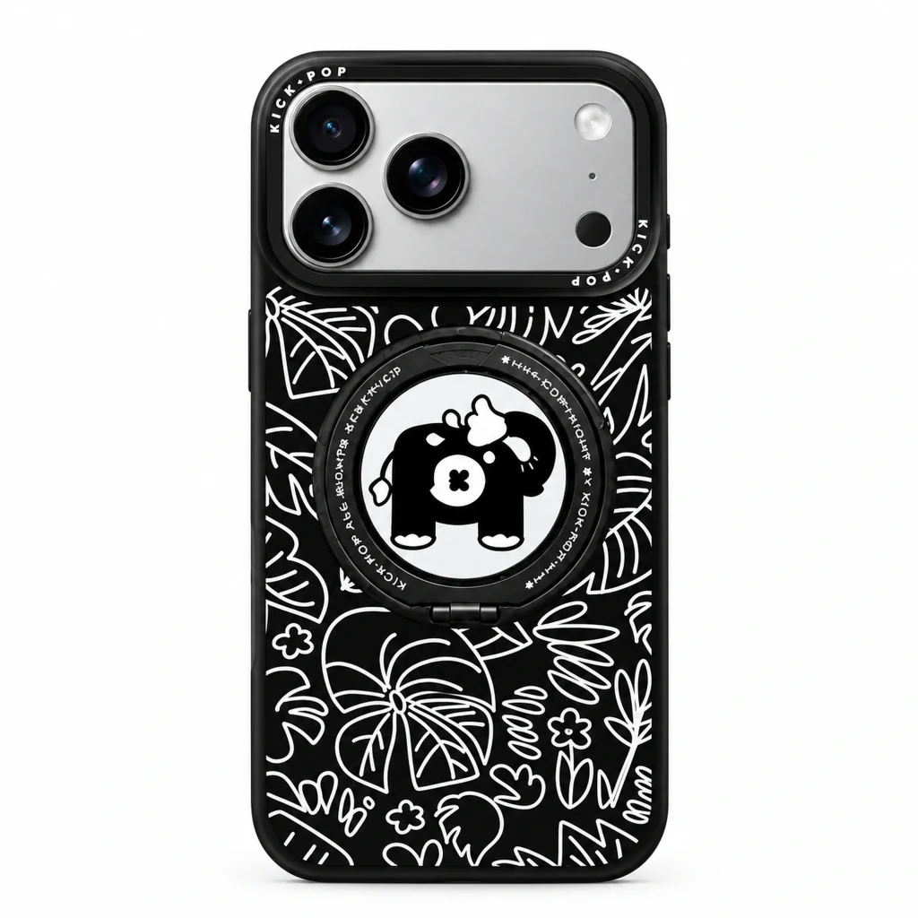 Rotating Ring / Noir Panda Jungle — back view on a white background. AI styling visualization.