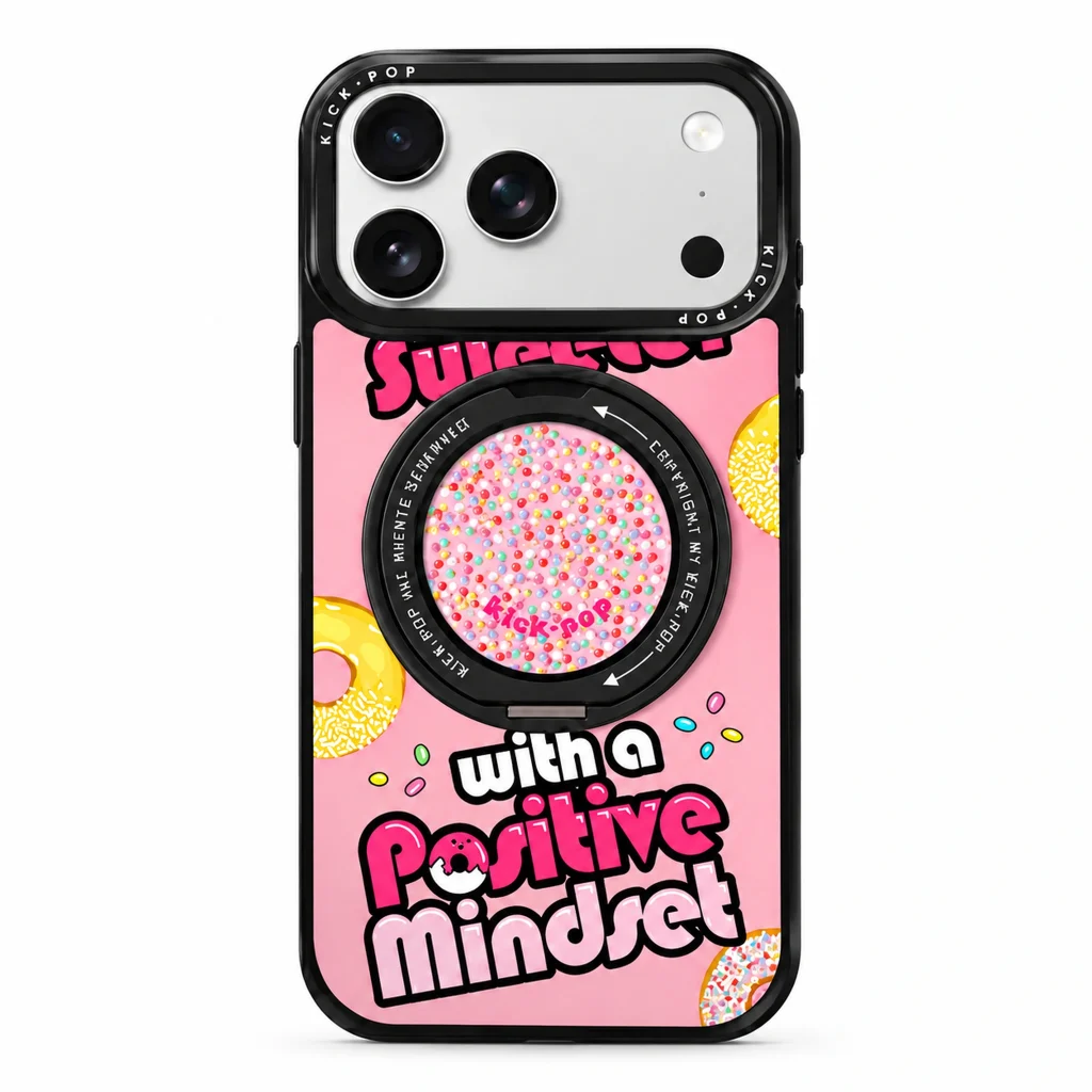 Rotating Ring / Positive Pink — back view on a white background. AI styling visualization.
