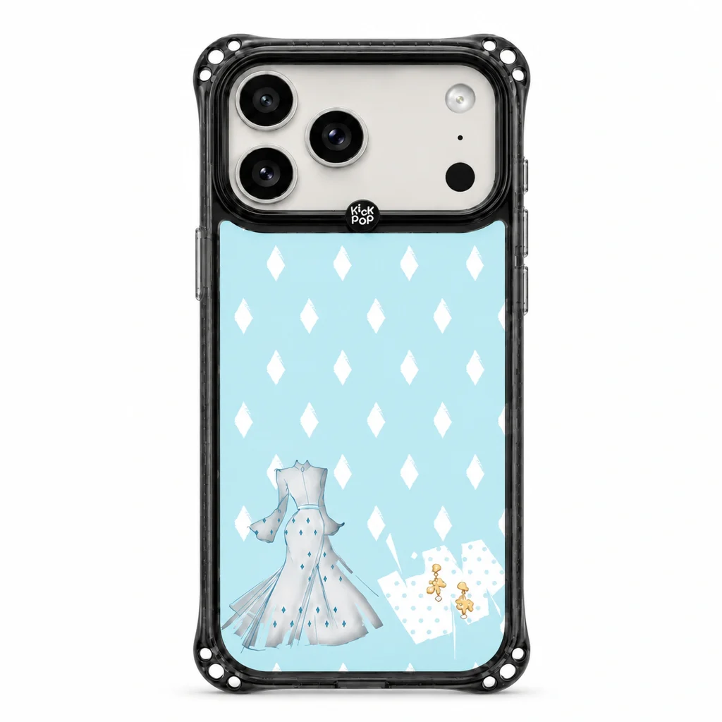 Sparkle / Sky Dress — back view on a white background. AI styling visualization.