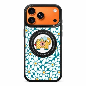 Rotating Ring / Teal Yellow Pony — back view on a white background. AI styling visualization.