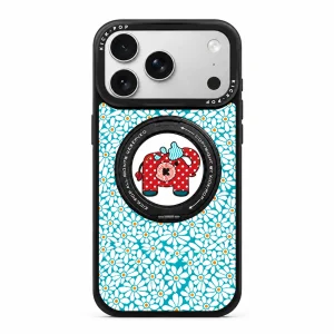 Rotating Ring / Blue Red Pony — back view on a white background. AI styling visualization.