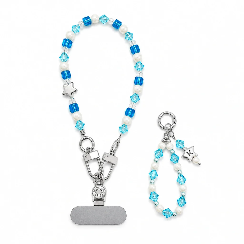Pop Wristlet - Lapis Brook — the complete original accessory and its separate pieces on white. AI styling visualization.