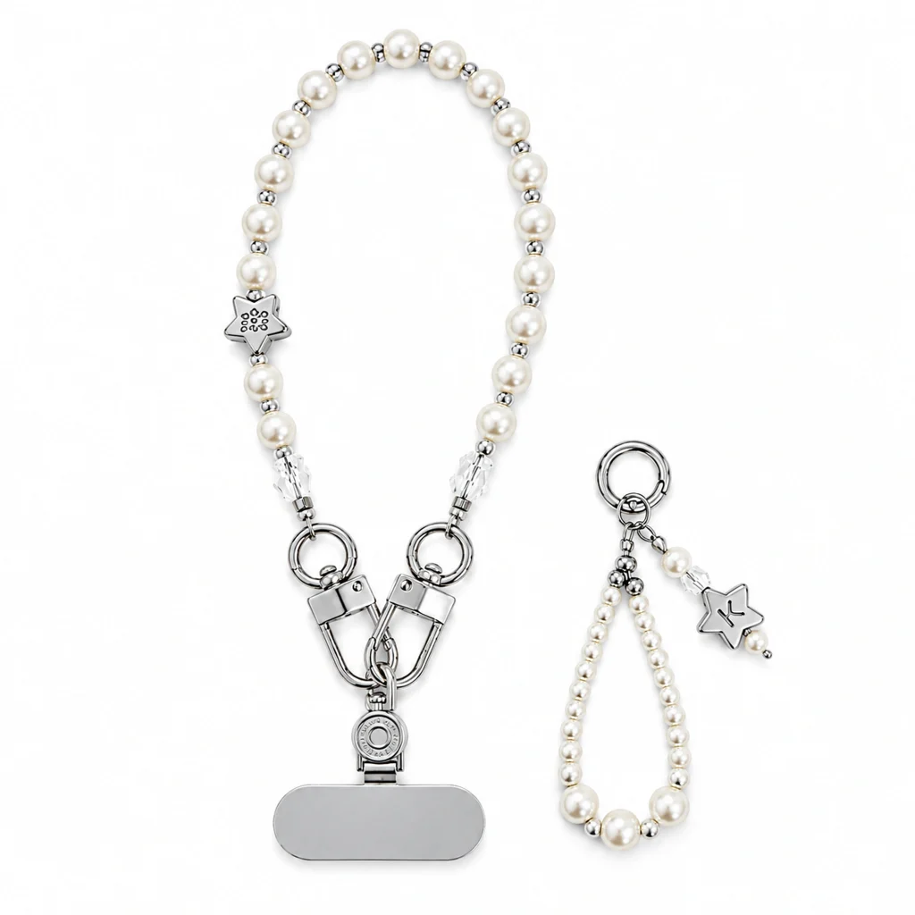 Pop Wristlet - Frost Tide — the complete original accessory and its separate pieces on white. AI styling visualization.